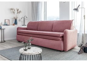 Różowa aksamitna rozkładana sofa Miuform Tender Eddie