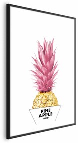 Plakat złotą ananas 21x30 cm z ramą czarną z marginesem ARTGEIST B