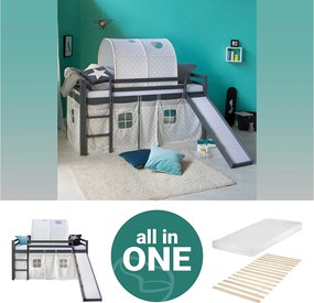 Łóżko piętrowe 207,5x110x219,5 cm Szare