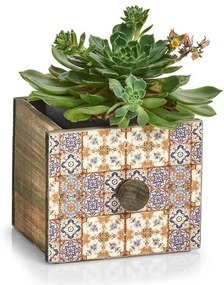 Szuflada dekoracyjna na przybory, kwiaty MOSAIC, 12 x 13 x 11,5 cm, ZELLER
