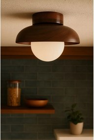 Brązowa lampa sufitowa ze szklanym kloszem ø 24 cm Elsa – Opviq lights