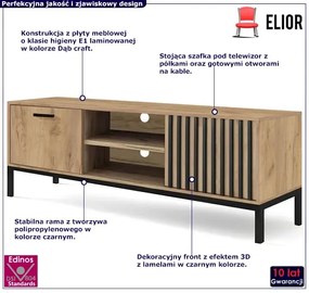 Długa frezowana szafka rtv na nóżkach G1-Z41