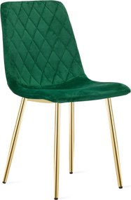 Zielone welurowe krzesło glamour pikowane L9-S24