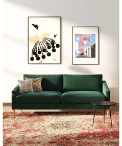 Ciemnozielona aksamitna sofa 200 cm Karoto – Ame Yens