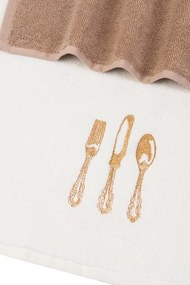 Ręczniki kuchenne HOME, 2 szt Kremowy / Mustard Zestaw (2szt., 40x60 cm)