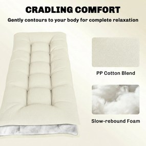 Outsunny Poduszka na Palety Zdejmowana z Paskami Mocującymi, Poduszka Ogrodowa na Leżaki 198 x 65 x 13 cm Beżowa | Aosom PL