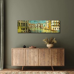 Obraz - Kanał wenecki i gondole (170x50 cm)