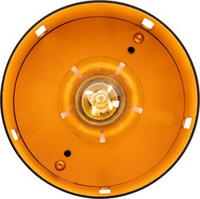 Designerska lampa sufitowa czarna ze złotym wnętrzem - Yana