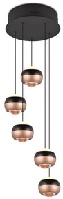 Lampa wisząca LED w czarno-miedzianym kolorze z metalowym kloszem ø 30 cm Orbit – Trio Select