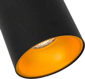 Zestaw 6 nowoczesnych reflektorów czarno-złotych GU10 50mm - Deep