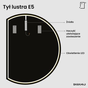 Okrągłe lustro łazienkowe z oświetleniem LED E5