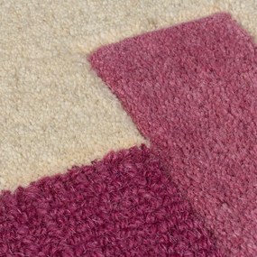 Żółto-różowy wełniany dywan tkany ręcznie 120x170 cm Kai Wool Border – Flair Rugs