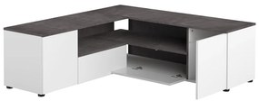 Biało-szara szafka pod TV w dekorze betonu 130x46 cm Angle – TemaHome