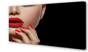 Obraz drukowany na płótnie Czerwień Ust i Paznokci