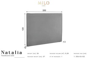 Beżowy zagłówek 200x120 cm Natalia – Milo Casa