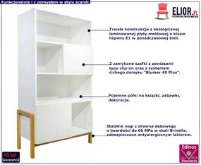 Biały skandynawski regał dziecięcy W8-P88