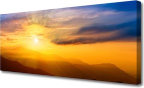 Obraz drukowany na płótnie Szczyty Gór w Słońcu