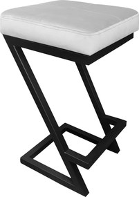 Hoker ZETA krzesło barowe tkanina Welur podstawa metalowa LOFT : Kolor Stelaża - Czarny , Kolor tkaniny - VELVET - MG39