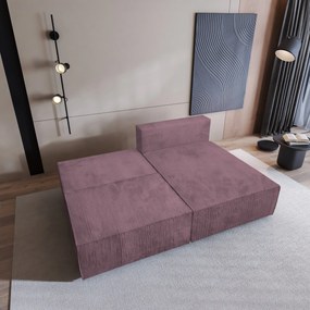 Masseno Narożnik FIORO z funkcją spania i pojemnikiem na pościel Narozniki L, Rozkładana sofa - Wrzosowy, POSO 130