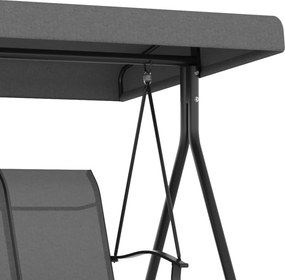 Outsunny Huśtawka Ogrodowa 3-osobowa z Regulowanym Dachem Szara | Aosom PL