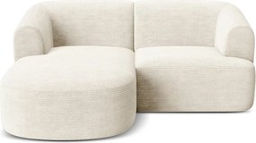 Beżowy sztruksowy narożnik (lewostronny/z szezlongiem) Campi – Cosmopolitan Design