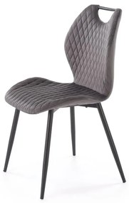 Krzesło tapicerowane K569 VELVET szare HALMAR