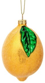 Szklana ozdoba świąteczna wykonana ręcznie ø 6 cm Shimmering Lemon – Sass &amp; Belle