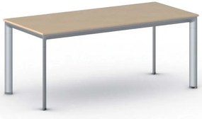 Stół konferencyjny do biura PRIMO INVITATION, 180x80 cm, szaro-srebrna podstawa, buk