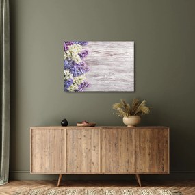 Obraz na szkle bzu na drewnie (70x50 cm)