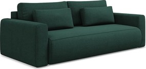 Kanapa 3-osobowa z funkcją spania - z tkaniny strukturalnej - butelkowa zieleń - KAPUA