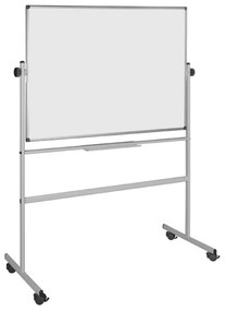 Mobilna, obrotowa, dwustronna tablica ceramiczna, magnetyczna, biała, 1500 x 1200 mm
