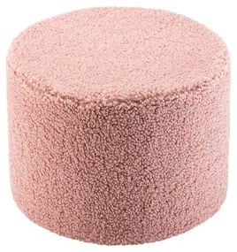 Różowy puf dziecięcy z materiału bouclé – Wigiwama
