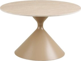 Beżowy okrągły stolik z ceramicznym blatem ø 70 cm Annecy – House Nordic