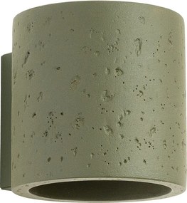 Lampa ścienna industrialny Orbis, beton - 1 źródło - L.10 x H.10 cm - zielony oliwkowy