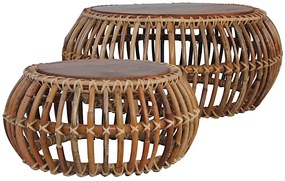 Dwa stoliki kawowe w stylu boho - Xano