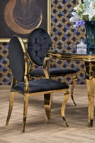 Krzesło tapicerowane K556 VELVET czarne/złote HALMAR