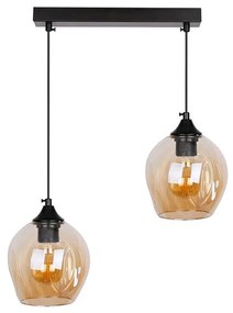 Czarna lampa wisząca ze szklanym kloszem 14x48 cm Aspa – Candellux Lighting