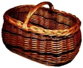 Wiklinowy koszyk lakierowany, 33 x 24 x 25 cm