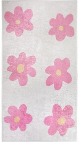 Różowo-kremowy dywan dziecięcy odpowiedni do prania 60x100 cm Cute Flowers Pink – Vitaus