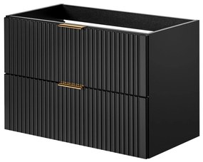 Szafka wisząca podumywalkowa czarna mat 80 x 46 cm ASTROS Black