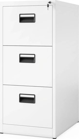 Szafa kartotekowa metalowa z 3 szufladami biała, 460x1020x620 mm: SARA