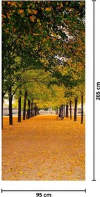Fototapeta na drzwi - Aleja jesiennych drzew (95x205cm)