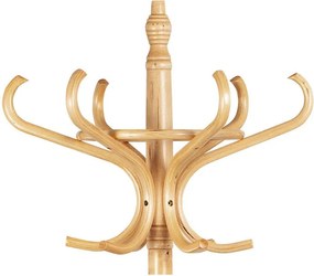 Wieszak drewniany stojący na ubrania z parasolnikiem, buk