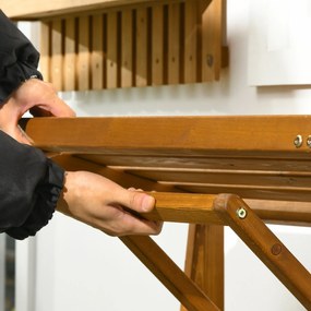 Ławka ogrodowa Outsunny, ławka parkowa 2 w 1, zestaw mebli ogrodowych dla 2 osób z drewna tekowego