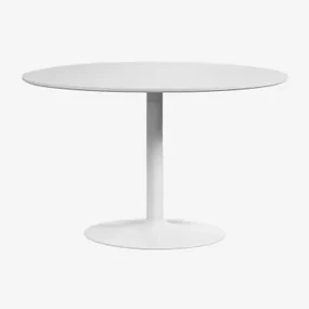 Okrągły Stół Do Jadalni Z Płyty Mdf I Metalu Yvetta Biała & Ø120 Cm & Blanco - Sklum