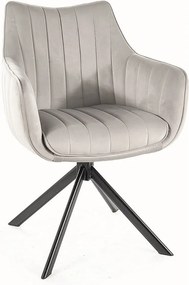 Krzesło tapicerowane AZALIA VELVET jasnoszare