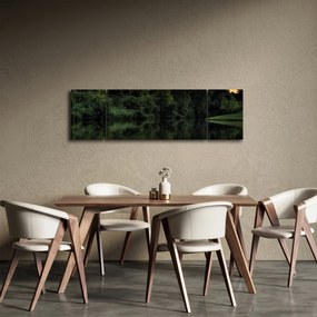 Obraz jeziora przy lesie (170x50 cm)