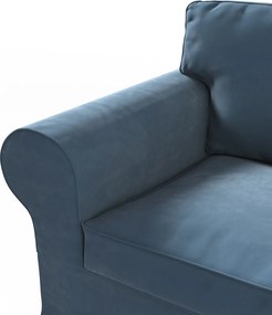 Pokrowiec na fotel Ektorp kolor niebieski tkanina połyskliwa, welwetowa