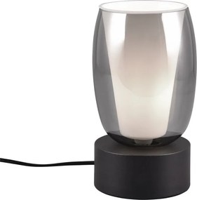 Lampa stołowa w czarno-srebrnym kolorze ze szklanym kloszem (wysokość 24 cm) Barret – Trio Select