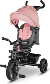 Lionelo - Trójkołowy rowerek dziecięcy HAARI różowy/szary